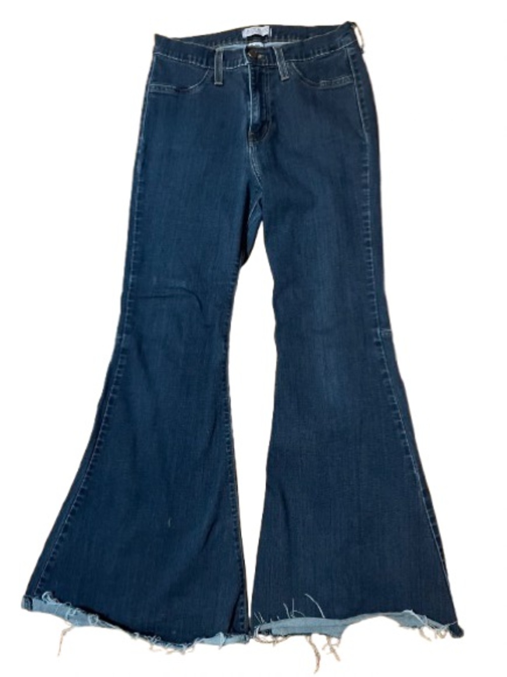 Judy Blue Dark Wash Flare Jeans - Distressed Hem